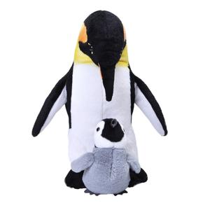 Pluche dieren knuffel - keizerspinguin met jong - 38 cm - Pinguin knuffels