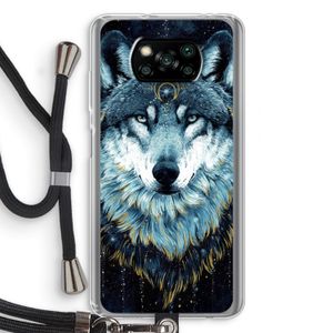 Darkness Wolf: Xiaomi Poco X3 NFC Transparant Hoesje met koord
