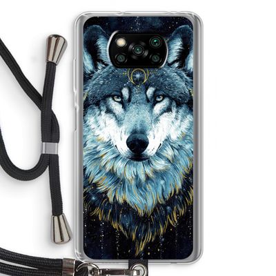 Darkness Wolf: Xiaomi Poco X3 NFC Transparant Hoesje met koord