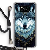 Darkness Wolf: Xiaomi Poco X3 NFC Transparant Hoesje met koord