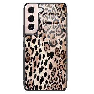 Samsung Galaxy S22 glazen hardcase - Golden wildcat