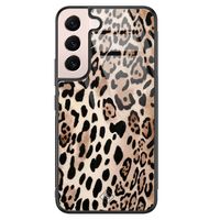 Samsung Galaxy S22 glazen hardcase - Golden wildcat