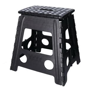 Benson Opvouwbaar krukje - zwart - 39 cm - kunststof - tot 120 kg