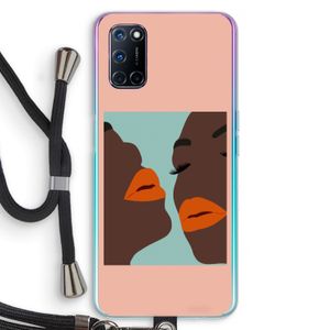 Orange lips: Oppo A72 Transparant Hoesje met koord