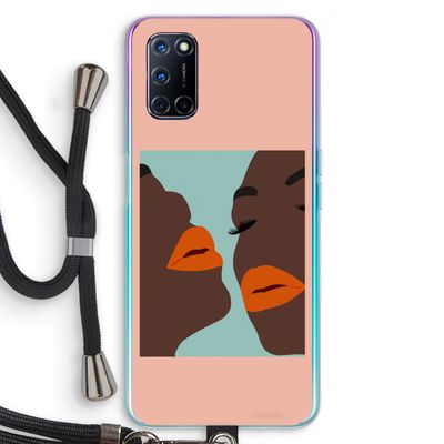 Orange lips: Oppo A72 Transparant Hoesje met koord