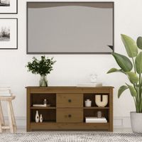 Tv-meubel 103x36,5x52 cm massief grenenhout honingbruin