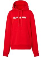 Burberry hoodie en coton à logo imprimé - Rouge