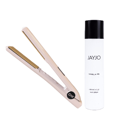 CHI G3 Blush Ceramic & Titanium Stijltang by John Beerens + JAYJO Vanilla Fix Strong Hold Hair Spray 300ml