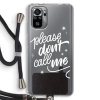 Don't call: Xiaomi Redmi Note 10S Transparant Hoesje met koord Don't call: Xiaomi Redmi Note 10S Transparant Hoesje met koord