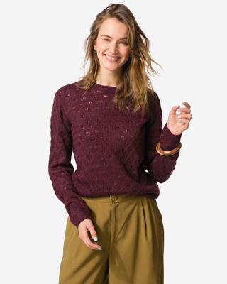 HEMA Damestrui Golda ajour bordeauxrood (bordeauxrood)