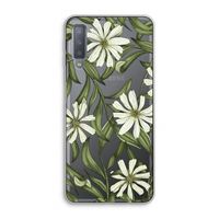 Wit bloemenpatroon: Samsung Galaxy A7 (2018) Transparant Hoesje Wit bloemenpatroon: Samsung Galaxy A7 (2018) Transparant Hoesje