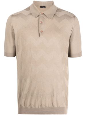 Kiton polo à motif ondulé - Tons neutres