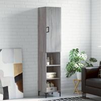Hoge kast 34,5x34x180 cm bewerkt hout grijs sonoma eikenkleurig