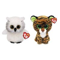 Ty - Knuffel - Beanie Boo's - Ausitin Owl & Tiggy Tiger