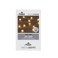 Anna's Collection?LED Lichtslinger/lichtsnoer - 20 led bolletjes - 200 cm - warm wit - batterijen