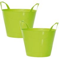 Prosperplast Flexibele Emmer - 2x - 30 liter - groen - wasmand - kuip