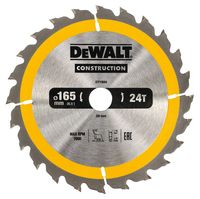 DeWalt Accessoires Cirkelzaagblad 165x20x24t, positief 10°, kerf 1.8mm - DT1934-QZ