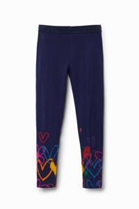 Lange legging met harten - BLUE - XL