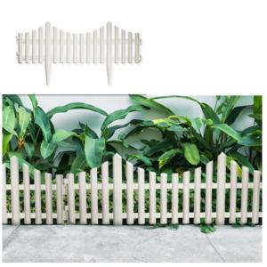 PlasticForte Flexibele borderrand/hekje - 24x stuks - 60 cm - wit - kunststof