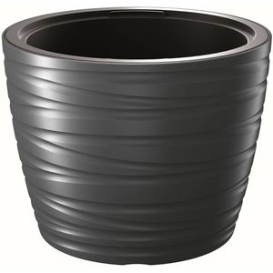 Prosperplast Plantenpot/bloempot Amazing - buiten/binnen - kunststof - antraciet - D47 x H35 cm - Plantenpotten