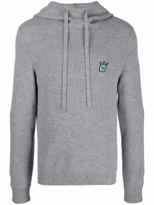 Zadig&Voltaire hoodie en laine mérinos à plaque logo - Gris