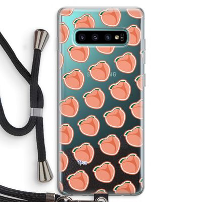Just peachy: Samsung Galaxy S10 Plus Transparant Hoesje met koord