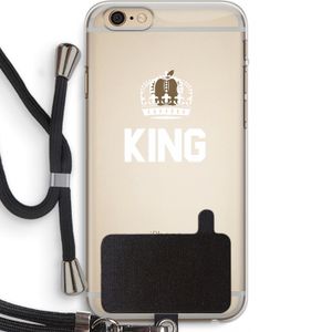 King zwart: iPhone 6 PLUS / 6S PLUS Transparant Hoesje met koord