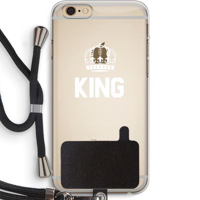 King zwart: iPhone 6 PLUS / 6S PLUS Transparant Hoesje met koord