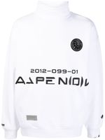 AAPE BY *A BATHING APE® sweat imprimé à col montant - Blanc