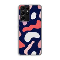 Memphis Shapes Pink: Samsung Galaxy S21 Ultra Transparant Hoesje