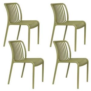 Housecraft Living Mante Tuinstoelen Kunststof Groen - Set van 4