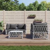 5-delige Loungeset met kussens staal wit