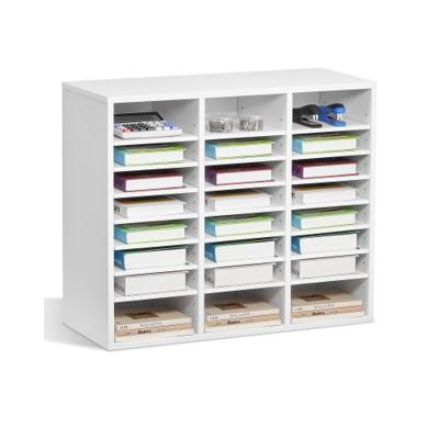 VEVOR Literatuur Organizer Brievenbak 24 Compartimenten Verstelbare Planken Hout Wit