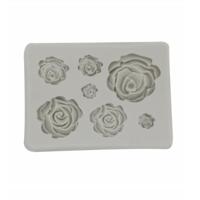 2 stuks DIY handgemaakte zeep chocolade fondant bakken schimmel 3D Rose bloem taart decoratie silicone Mold (grijs)