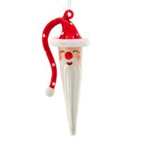 Glass Red White Santa Ornament 7,5 inch - Kurt S. Adler - thumbnail