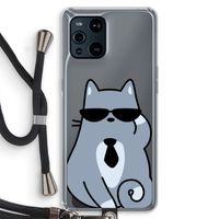 Cool cat: Oppo Find X3 Transparant Hoesje met koord