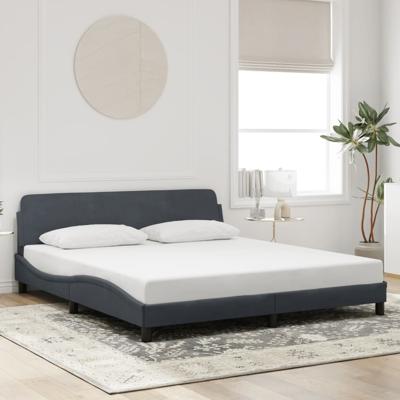 Bedframe zonder matras 180x200 cm fluweel donkergrijs