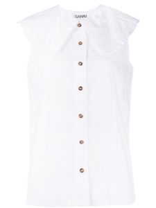 GANNI blouse en coton biologique - Blanc