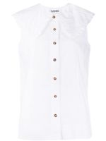 GANNI blouse en coton biologique - Blanc - thumbnail