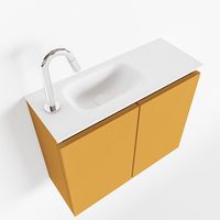 Toiletmeubel Mondiaz Ture | 60 cm | Meubelkleur Ocher | Eden wastafel Talc Links | 1 kraangat