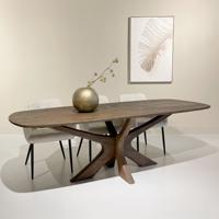 Brix Deens Ovale Eettafel 'Montreaux' Mangohout, 220 x 100cm, kleur Bruin
