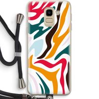 Colored Zebra: Samsung Galaxy J6 (2018) Transparant Hoesje met koord