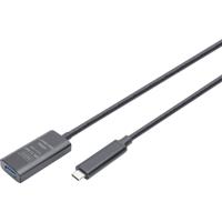 Digitus DA-73113 USB-kabel USB 3.2 Gen2, USB 3.2 Gen2, USB 3.2 Gen1, USB 3.2 Gen1, USB 3.1 Gen2, USB 3.1 Gen1, USB 3.0 USB-C, USB-C stekker, USB-A bus 5.00 m