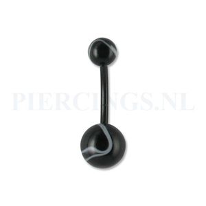 Navelpiercing flexibel zwart