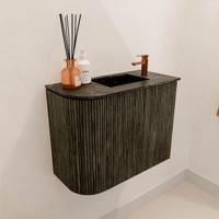 Toiletmeubel Mondiaz Joya Dlux | 51.6 cm | Meubelkleur Shadow | Faye wastafel Lava Wasbak Rechts | 1 kraangat