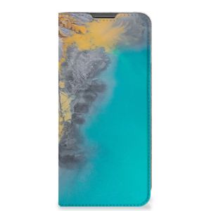 Motorola Moto G22 Standcase Marble Blue Gold