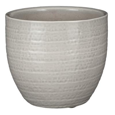 Mica Decorations Plantenpot/bloempot - terracotta - lichtgrijs flakes relief - D16/H14 cm Mica Decorations Plantenpot/bloempot - terracotta - lichtgrijs flakes relief - D16/H14 cm