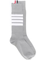 Thom Browne chaussettes à détails rayés - Gris