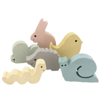 Papoose Toys Pastel Wood Garden/6pc