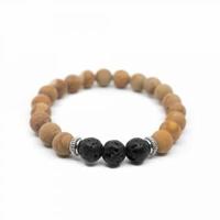 Edelsteen Armband Jaspis en Lavastenen - Spirituele Sieraden en Edelstenen - Spiritueelboek.nl
